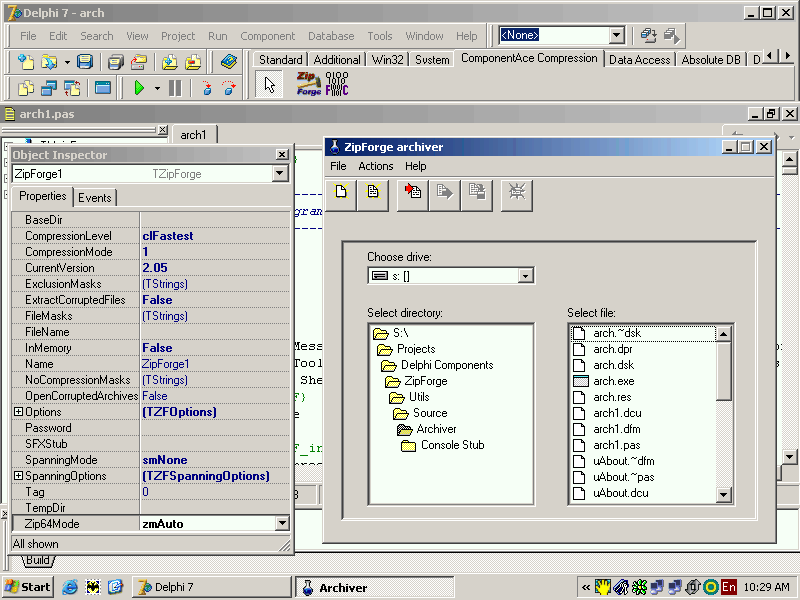 Screenshot for Delphi ZIP Component ZipForge 5.04
